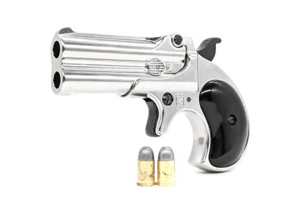 Remington 95 Deko Double Derringer Buffalo mit Munition - Vernickelt