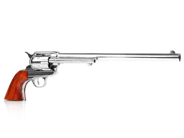 Deko Colt Buntline Special - Peacemaker Revolver SAA 1873 - vernickelt