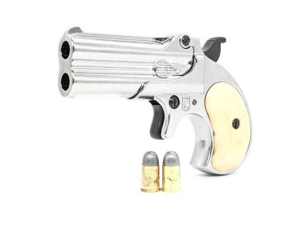 Remington 95 Deko Double Derringer Ivory mit Munition - Vernickelt