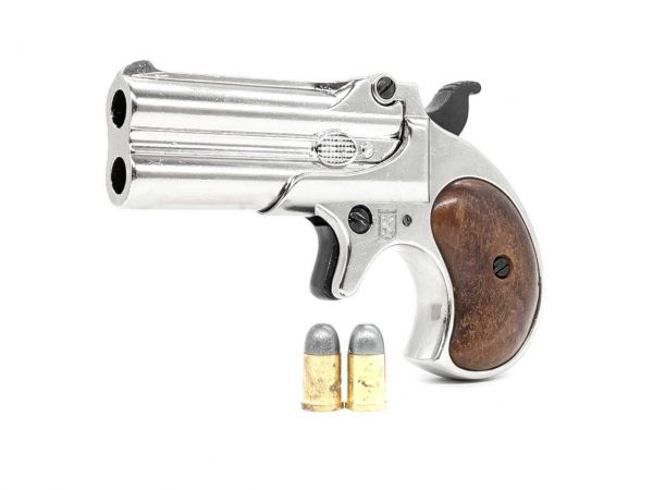 Remington 95 Deko Double Derringer mit Munition - Vernickelt