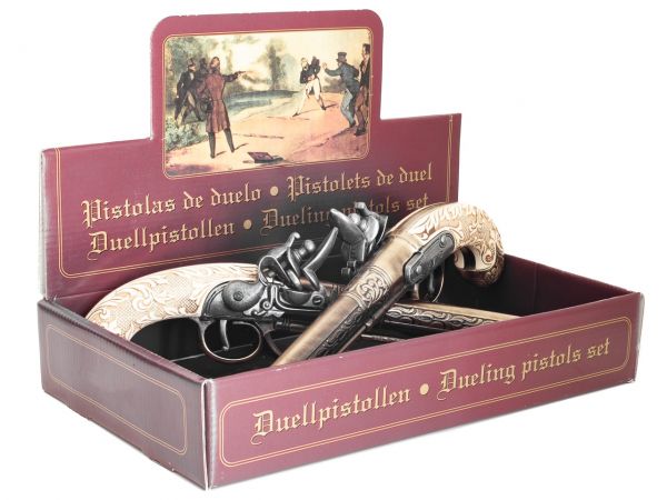 Liege 1710 Queen Anne Duellpistolen Deko im Set mit Geschenkbox - Messing Finish